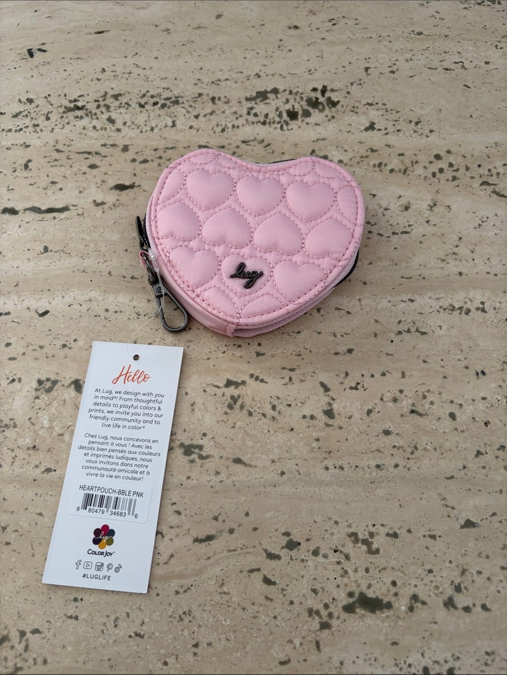 Lug Heart Pouch Bubble Pink